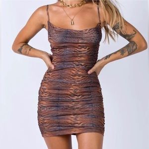 HARLAN MINI DRESS BROWN